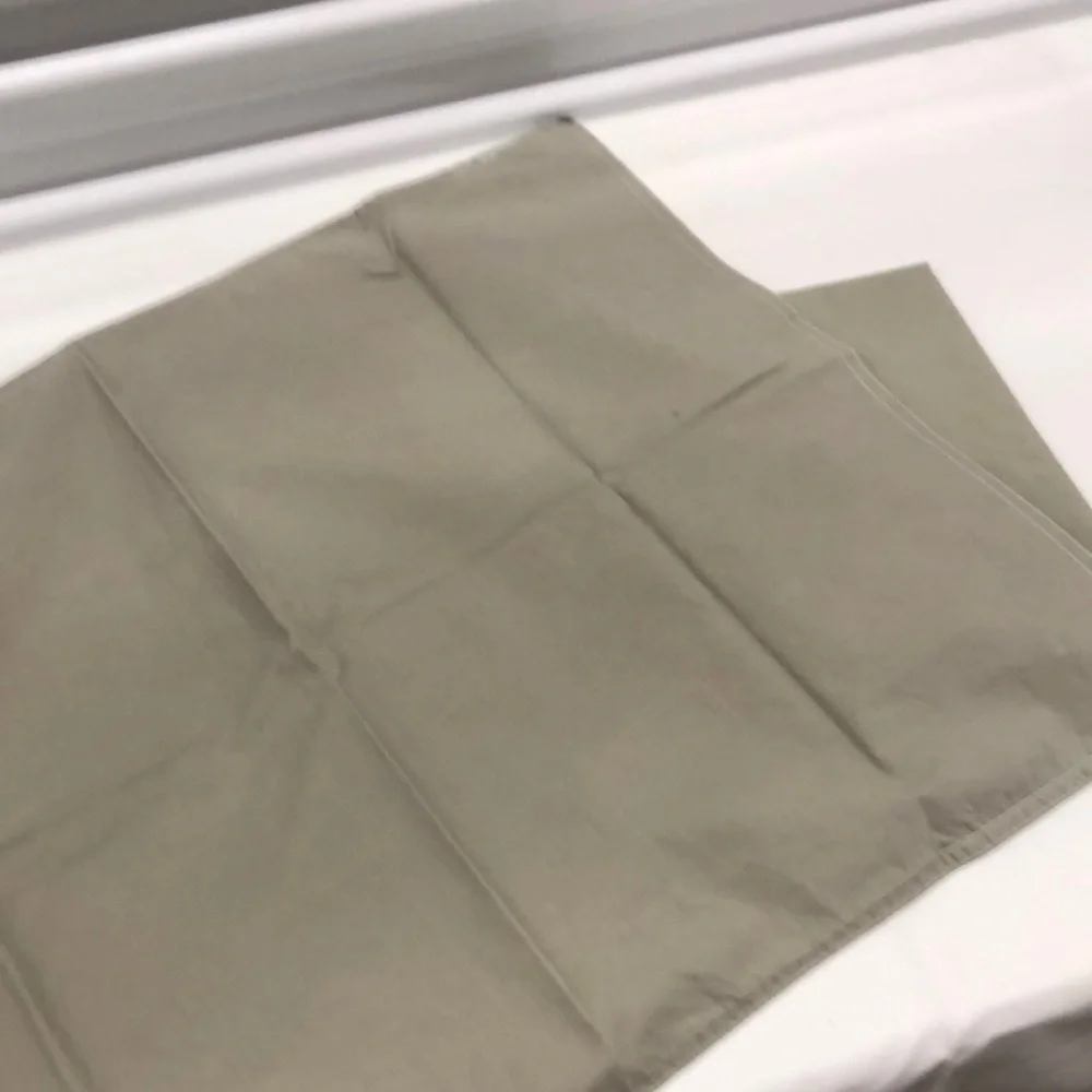 Set of (2) West Elm Organic Cotton Moss Green Pillowcases